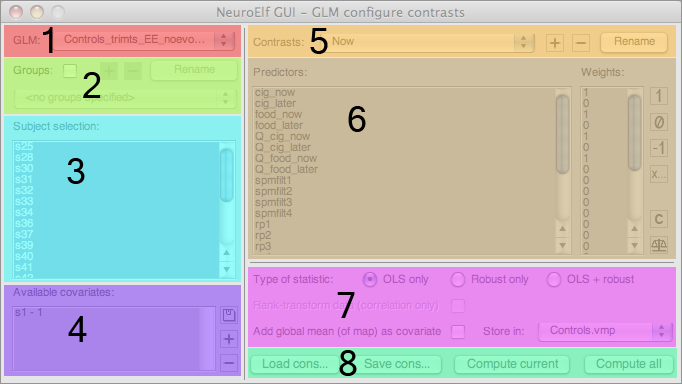 NeuroElf - contrast manager - control element groups