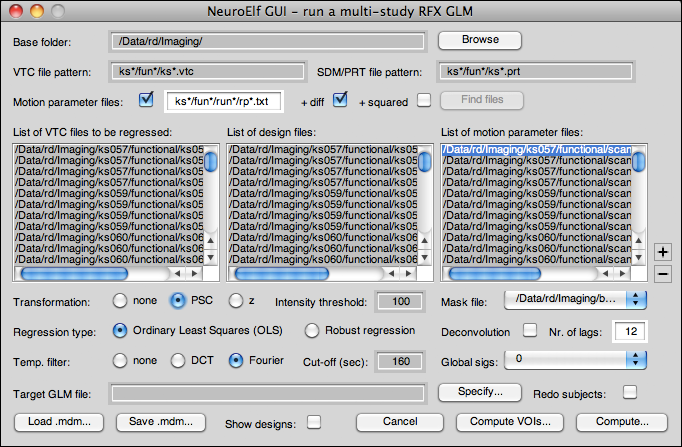 Multi-study GLM computation dialog (using the MDM::ComputeGLM method)